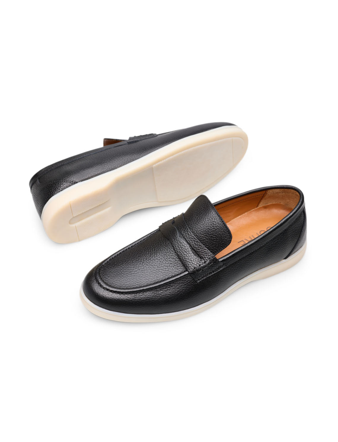 VAREN Siyah Hakiki Deri Loafer