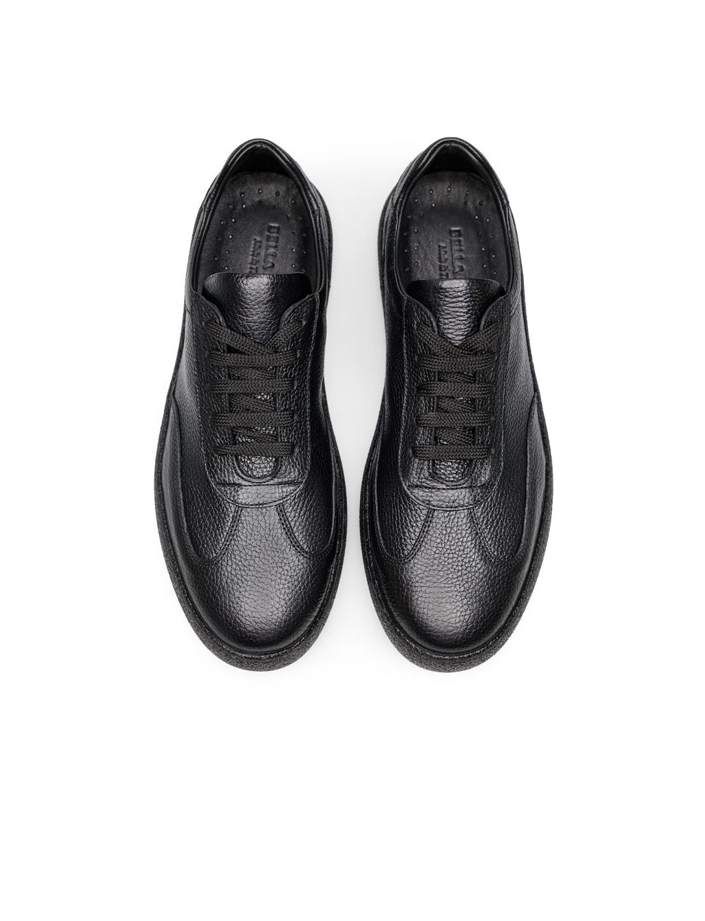 RUNE Siyah Hakiki Deri Casual Sneaker