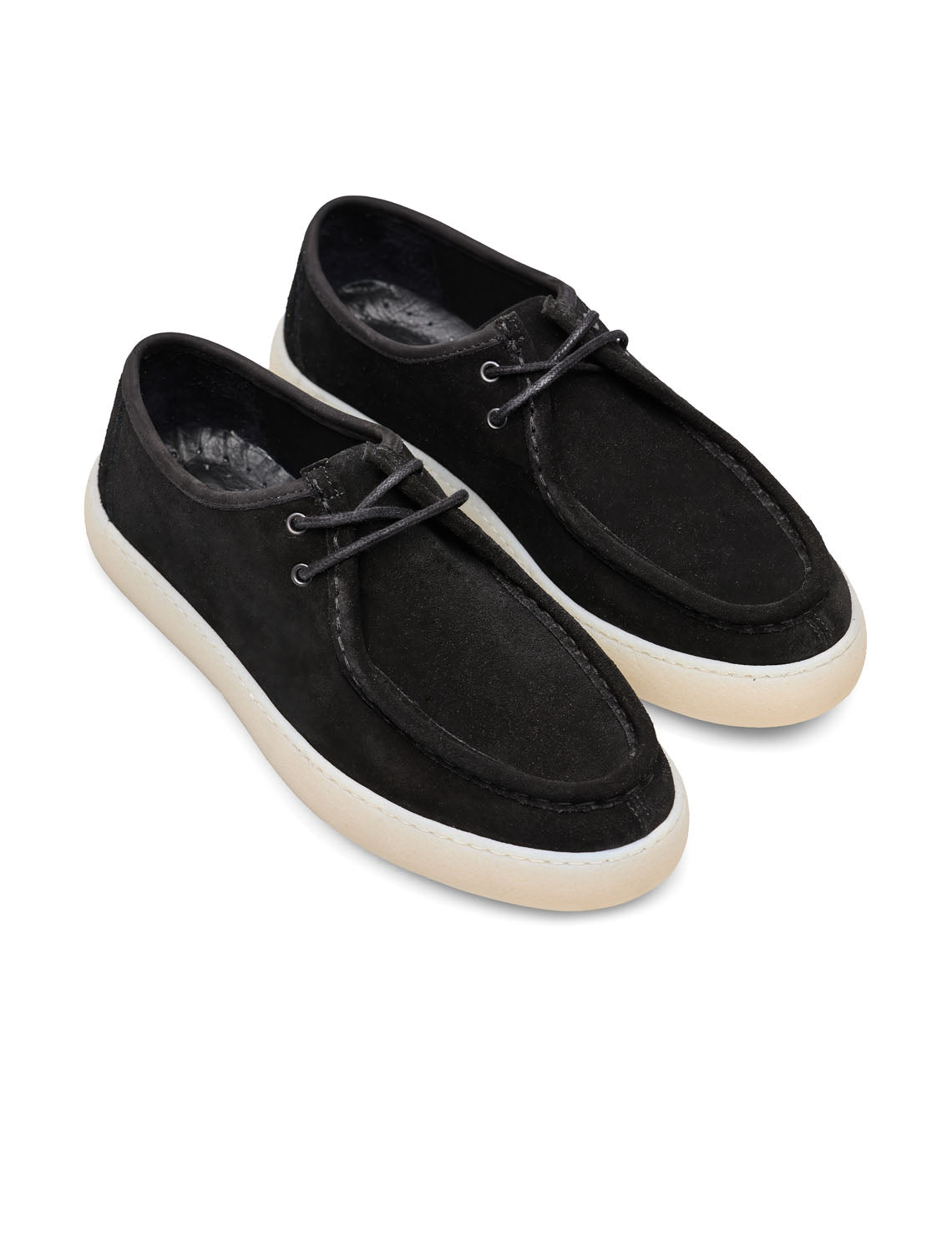 VENTO Siyah Hakiki Süet Casual Moc Toe Sisley Ayakkabı