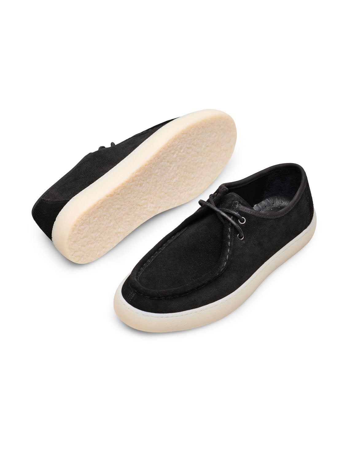 VENTO Siyah Hakiki Süet Casual Moc Toe Sisley Ayakkabı
