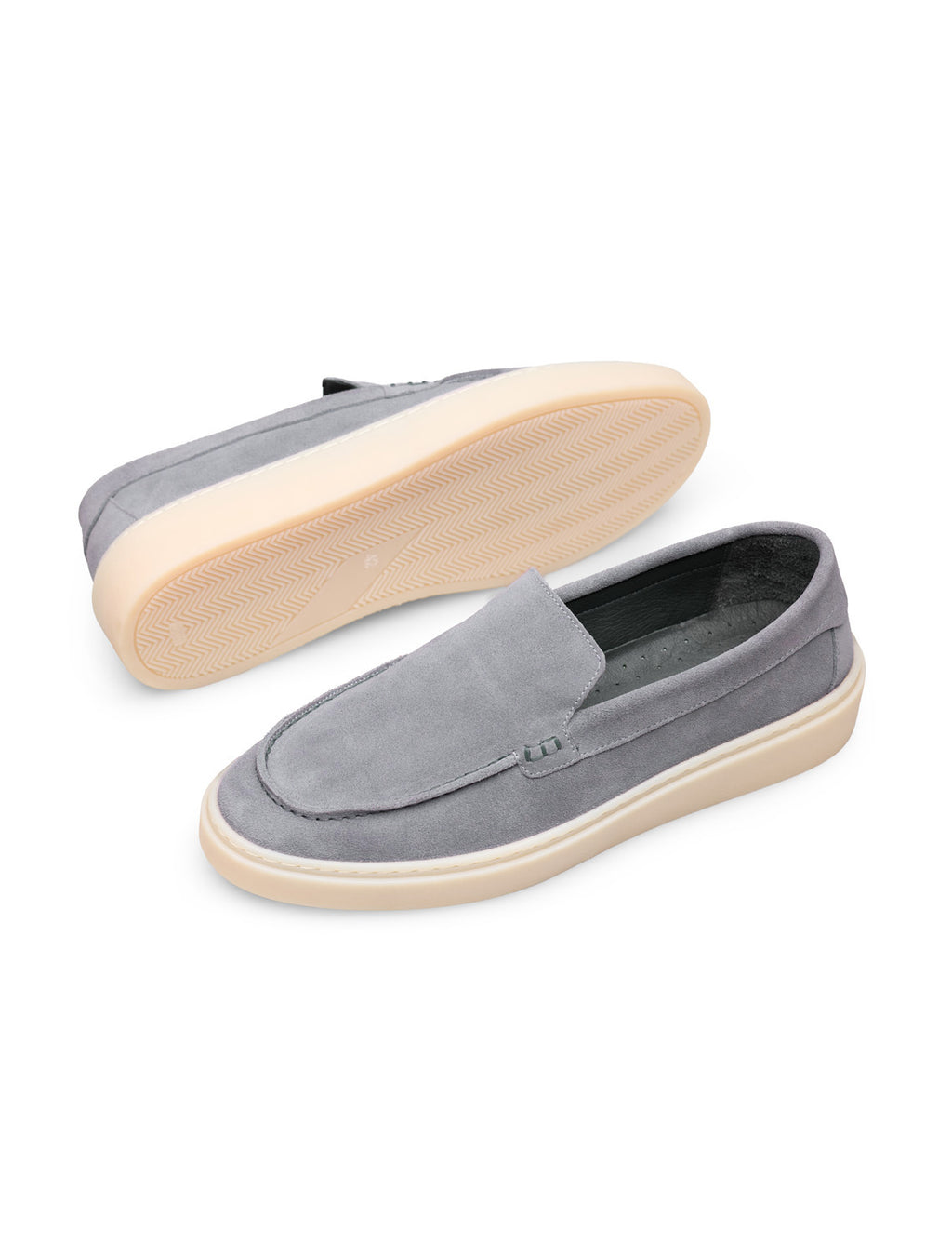 VELOR gri erkek hakiki süet casual loafer taban detayı - OCHRE Shoes